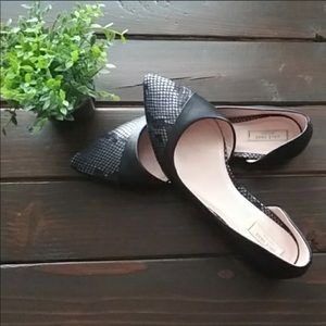 Cole Haan “Amalia” Half Dorsay Snakeskin Flats